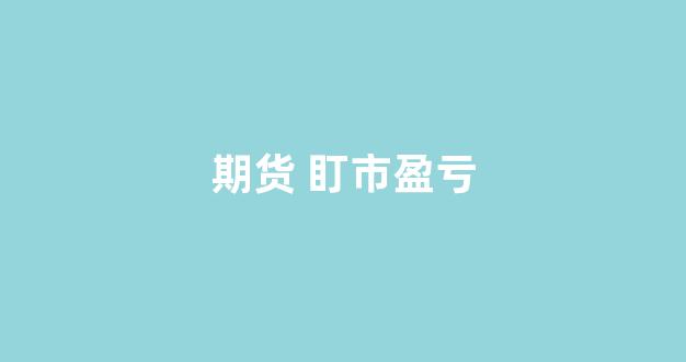 期货 盯市盈亏(期货盯市盈亏和平仓盈亏)_https://www.xzdzcjn.com_深交所_第1张